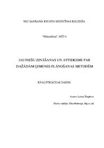 Diplomdarbs 'Jauniešu zināšanas un attieksme par dažādām ģimenes plānošanas metodēm', 1.