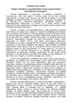 Eseja 'Kāpēc mūsdienu organizācijām ir/nav nepieciešams organizāciju sociologs', 1.