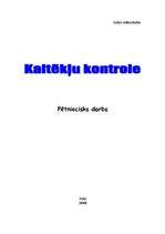Referāts 'Kaitēkļu kontrole', 1.