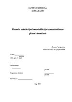 Referāts 'Finanšu ministrijas loma inflācijas samazināšanas plāna īstenošanā', 1.