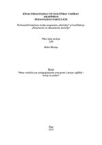Eseja 'Viedoklis par pedagoģiskajiem principiem Latvijā', 1.