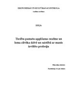 Eseja 'Tiesību pamatu apgūšanas nozīme un loma cilvēka dzīvē un saistībā ar manis izvēl', 1.