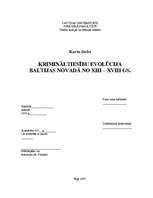 Referāts 'Krimināltiesību evolūcija Baltijas novadā no 13. līdz 18.gs.', 1.