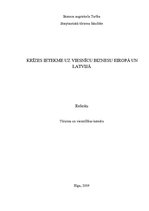 Referāts 'Krīzes ietekme uz viesnīcu biznesu Eiropā un Latvijā', 1.