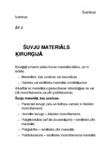 Konspekts 'Ķirurģija, šuves un šuvju materiāls', 1.