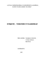 Eseja 'Etiķete - veiksmei un karjerai', 1.