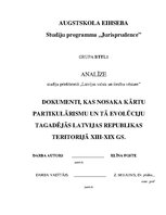 Referāts 'Tiesību avoti, kas nosaka kārtu partikulārismu no 13. līdz 19.gadsimtam', 1.
