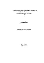 Eseja 'Problēmjautājumi LR nodokļu normatīvajos aktos', 1.