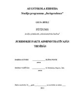 Konspekts 'Juridiskie fakti', 1.