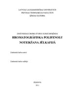Referāts 'Hromatogrāfiska polifenolu noteikšana jēlkafijā', 1.