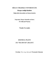 Biznesa plāns 'SIA "Tea House” Jelgavā', 1.