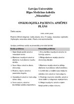 Referāts 'Onkoloģiska pacienta aprūpes plāns', 1.