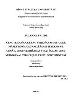 Konspekts 'Mārketinga organizēšanas ietekme uz cenām. Cenu veidošanas stratēģijas', 1.