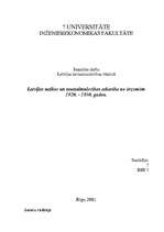 Referāts 'Latvijas satiksme un tautsaimniecības atkarība no ārzemēm 1920.-1930.gados', 1.