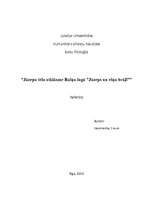 Referāts 'Jāzepa tēla atklāsme Raiņa lugā "Jāzeps un viņa brāļi"', 1.