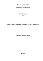 Referāts 'Tūrisma aģentūras vadības aspektu raksturojums', 1.