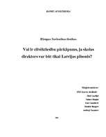Referāts 'Vai ir cilvēktiesību pārkāpums, ja skolas direktors var būt tikai Latvijas pilso', 1.