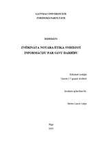 Referāts 'Zvērināta notāra ētika, sniedzot informāciju par savu darbību', 1.