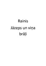 Konspekts 'Rainis "Jāzeps un viņa brāļi"', 1.