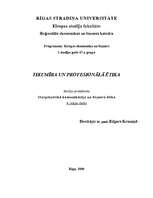 Konspekts 'Tikumība un profesionālā ētika', 1.