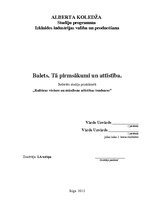 Referāts 'Balets. Tā pirmsākumi un attīstība', 1.