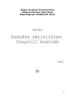 Referāts 'Radošās aktivitātes Camphill kustībā', 1.