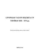 Referāts 'Livonijas valsts iekārta un tiesības', 1.