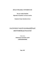 Konspekts 'Nacionālā valsts globalizētajā ekonomiskajā pasaulē', 1.