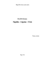 Konspekts 'Ekobrīvdienas "Sigulda - Līgatne - Cēsis"', 1.