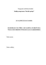 Referāts 'Barjeras cilvēku ar garīga rakstura traucējumiem integrācijai sabiedrībā', 1.