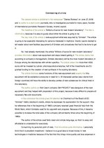 Eseja 'Commenting of Article "Millions of Euros for New Modern Laboratory"', 4.