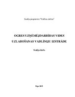 Referāts 'Ogres uzņēmējdarbības vides uzlabošanas vadlīniju izstrāde', 1.