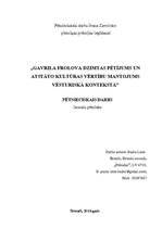 Referāts 'Gavrila Frolova dzimtas pētījums un atstāto kultūras vērtību mantojums vēsturisk', 1.