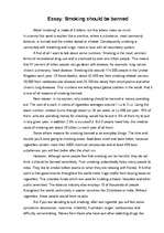 Eseja 'Smoking Should be Banned', 1.