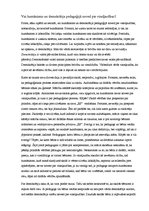 Eseja 'Vai humānisms un demokrātija pedagoģijā noved pie visatļautības?', 1.