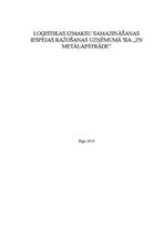Referāts 'Izmaksu samazināšanas iespējas ražošanas uzņēmumā SIA "Zn Metālapstrāde"', 1.