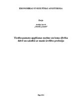 Eseja 'Tiesību pamatu apgūšanas nozīme un loma cilvēka dzīvē un saistībā ar manis izvēl', 1.