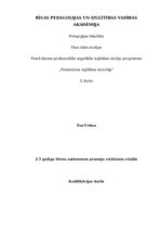 Diplomdarbs '2-3 gadīgu bērnu saskarsmes prasmju veidošana rotaļās', 1.