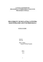 Referāts 'Sīkās pirkstu muskulatūras attīstība rakstītprasmes apguvei pirmsskolā', 1.