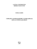 Referāts '2-[Dimetil(3-morfolīnopropil)silil]-5-trietilgermilfurāna sintēze un struktūras ', 1.