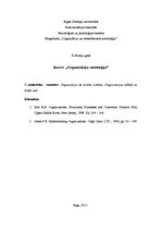 Konspekts 'Organizācija kā atvērta sistēma. Organizācijas iekšējā un ārējā vide', 1.