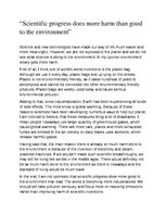 Eseja 'Scientific Progress Does More Harm than Good to the Environment', 1.