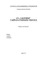 Referāts 'Z/S „Salenieki” vadīšana pārmaiņu procesā', 1.