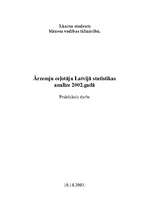 Referāts 'Ārzemju ceļotāju statistikas analīze Latvijā 2002.gadā', 1.