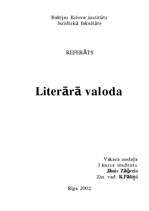 Referāts 'Literārā valoda', 1.