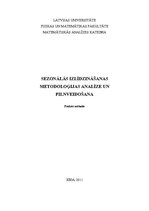Prakses atskaite 'Sezonālās izlīdzināšanas metodoloģijas analīze un pilnveidošana', 1.