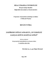 Konspekts 'Empīrisks spēles apraksts "Neverbālās saziņas izpēte iespējas spēlē"', 1.