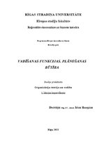 Konspekts 'Vadīšanas funkcijas. Plānošanas būtība', 1.