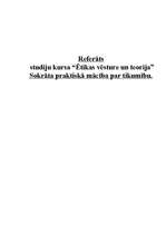 Konspekts 'Sokrāta praktiskā mācība par tikumību', 1.