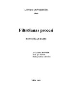 Referāts 'Filtrēšanas procesi', 1.
